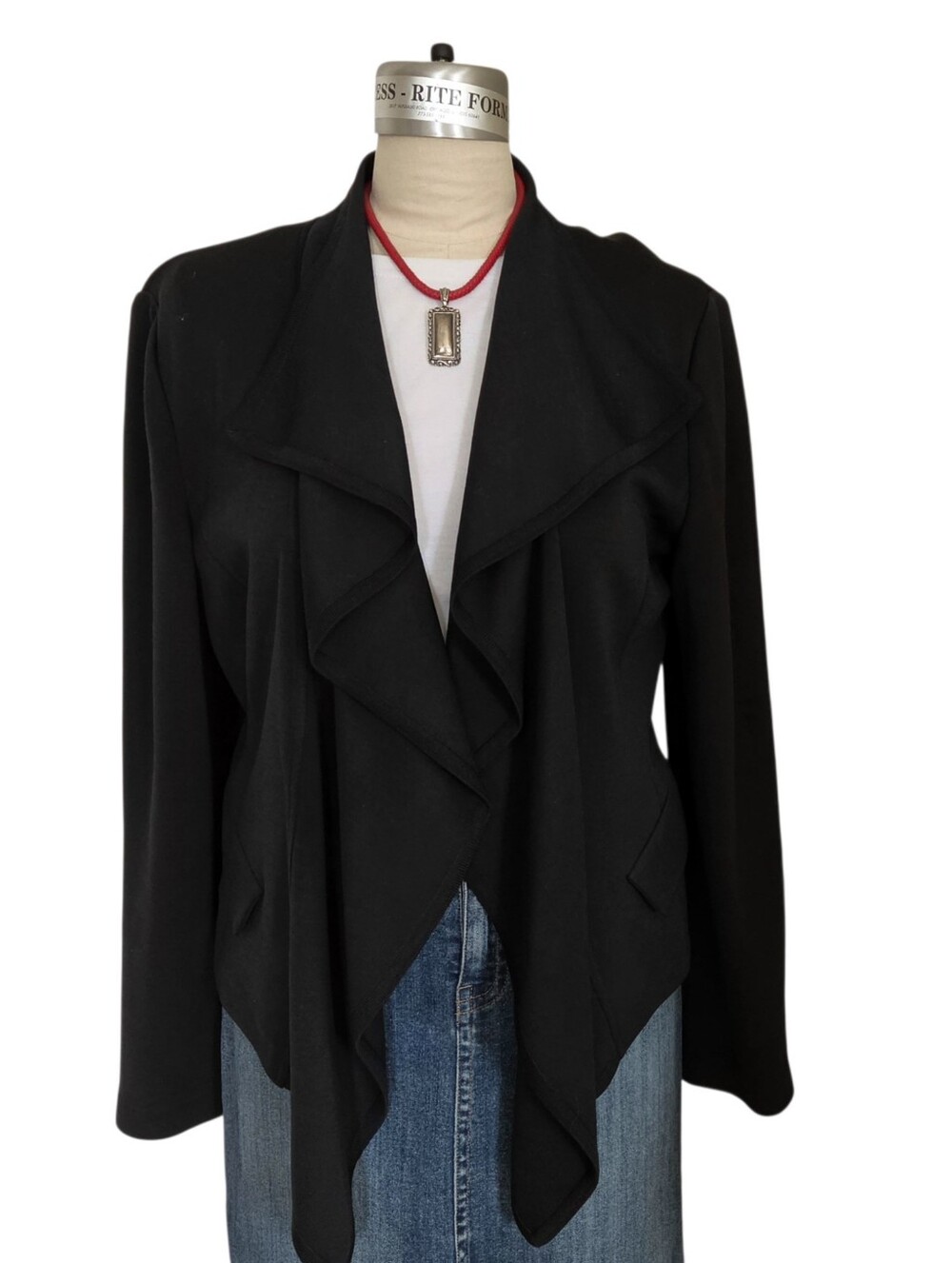 St John Ponte Knit Watetfall Blazer Size 16